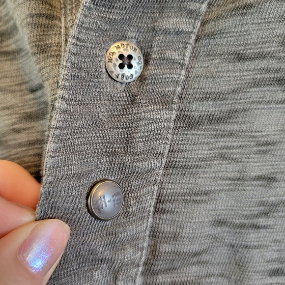 Harley-Davidson Gray Burnout Henley Long Sleeve Shirt - Picture 3 of 9